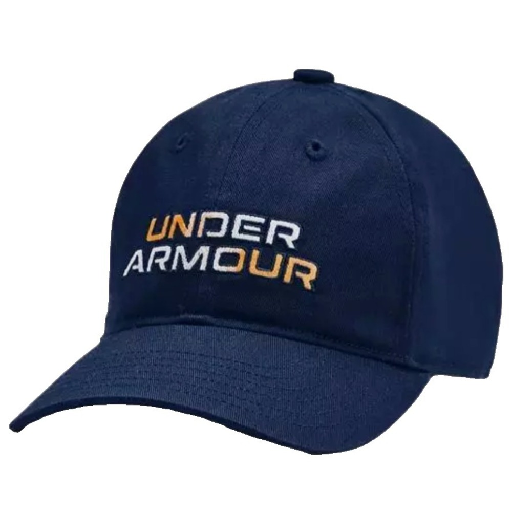 Boys One Size - Under Armour Logo Hat - Blue Orange & White
